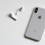 Silver Iphone X With Airpods