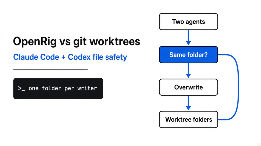OpenRig vs git worktrees — Claude Code and Codex file safety with separate folders