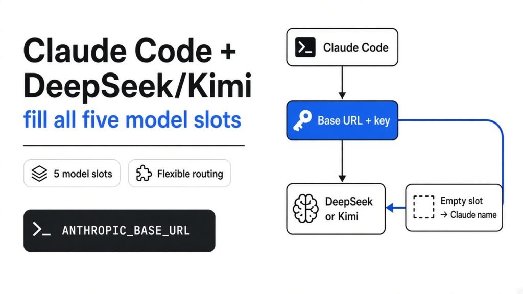 Claude Code with DeepSeek or Kimi — fill all five model slots