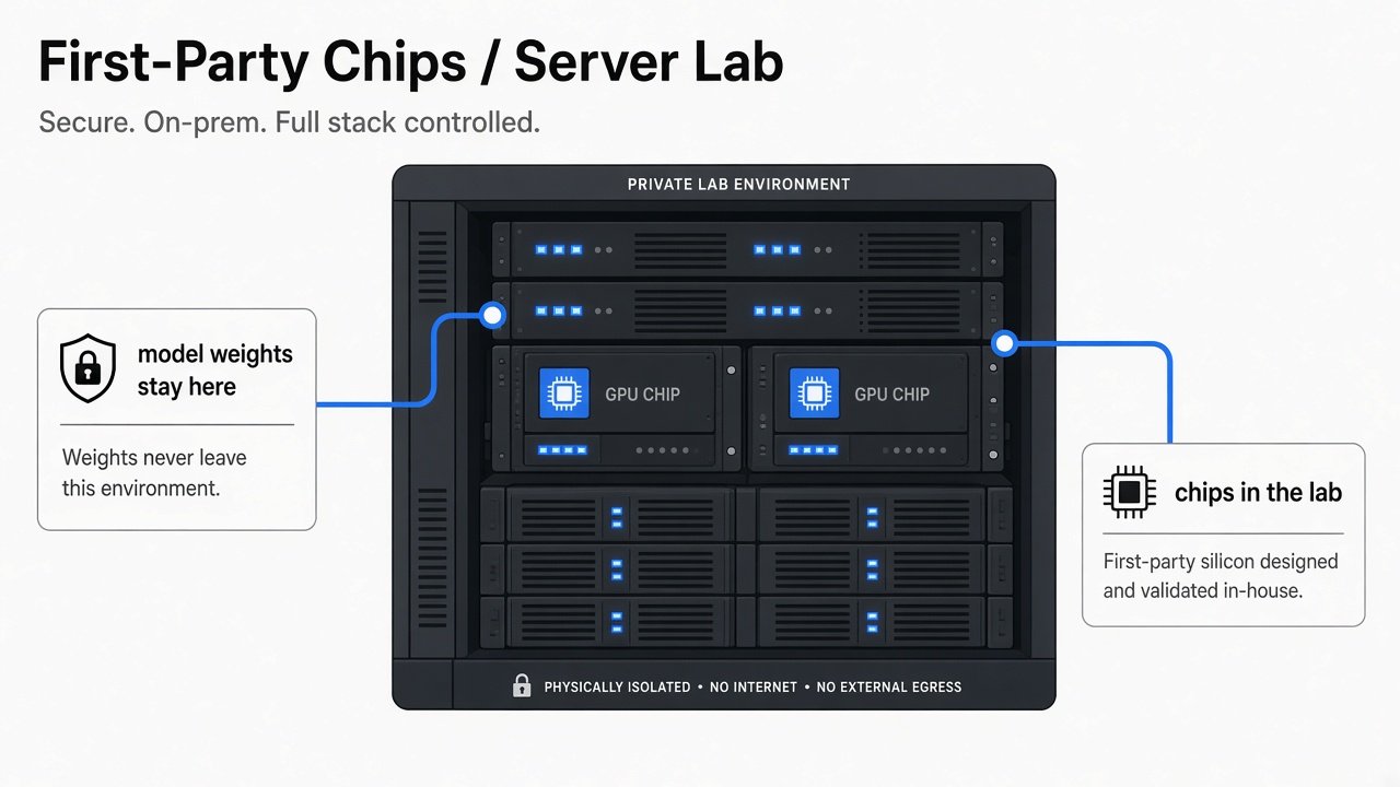 Model weights stay in the lab chips room — first-party GenerateImage diagram (third-party stock photo discarded)
