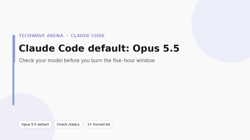 Claude Code default model Opus 5.5 minimal Apple-white featured