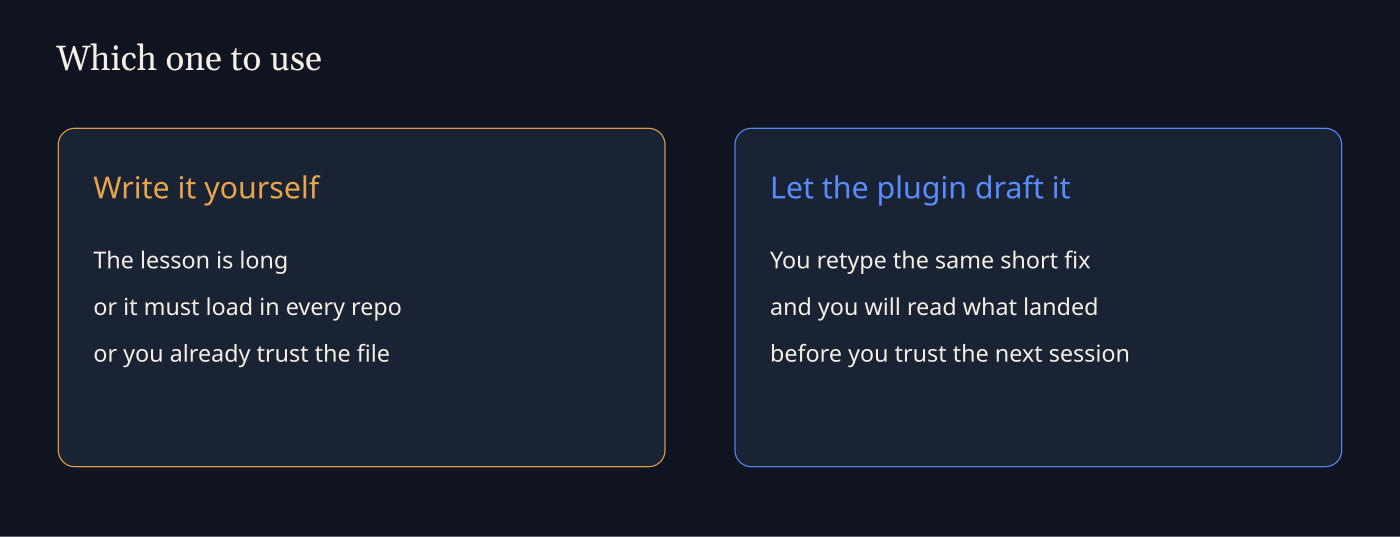 When to write a Claude Code skill by hand versus let autoharness draft it