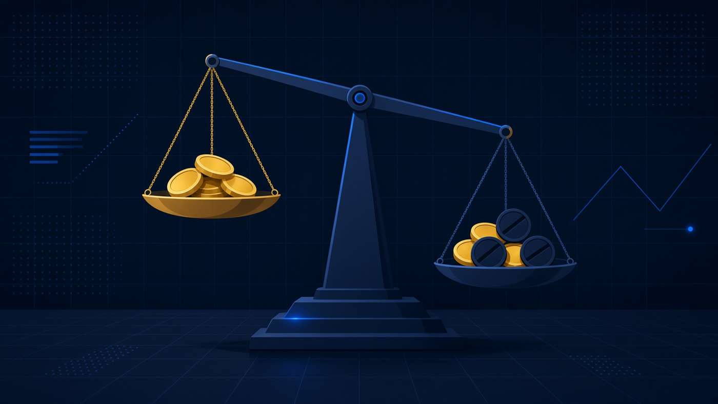 Scale weighing a signed ledger total against a positive-only sum that drops refunds