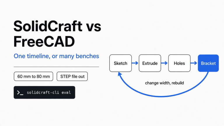 SolidCraft vs FreeCAD for a Simple Bracket