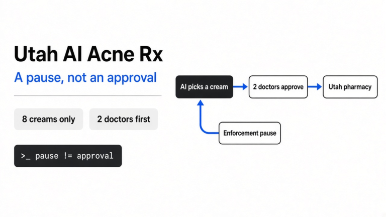 Utah did not approve an AI doctor. It paused enforcement for eight acne creams.